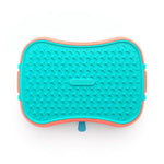 4-in-1 Slow Feeder Dog Bowl - Warm Ocean Red Bowl with Teal Lickmat - Pet Care > Dog Supplies > Dog Bowls Feeders &