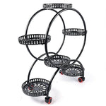 4 Layer 6 Pots Flower Holder Plant Stand Shelf 4-Wheel Free Moving Rack - Furniture > Office