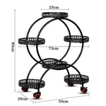 4 Layer 6 Pots Flower Holder Plant Stand Shelf 4-Wheel Free Moving Rack - Furniture > Office