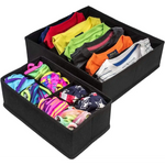 4 Pack Foldable Drawer Dividers Storage Boxes (Black) - Home & Garden > Storage