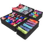 4 Pack Foldable Drawer Dividers Storage Boxes (Black) - Home & Garden > Storage