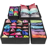 4 Pack Foldable Drawer Dividers Storage Boxes (Black) - Home & Garden > Storage