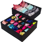 4 Pack Foldable Drawer Dividers Storage Boxes (Black) - Home & Garden > Storage
