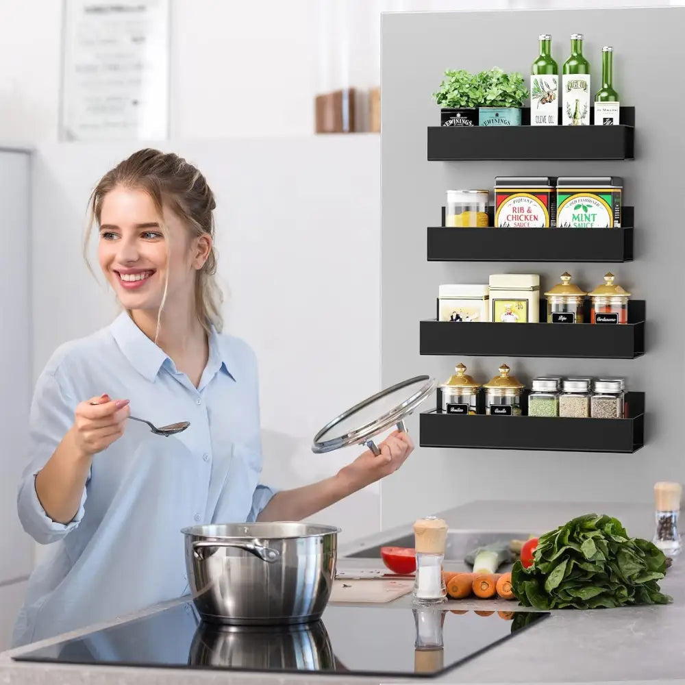 4 pack Magnetic Fridge Spice Rack - Home & Garden > Storage