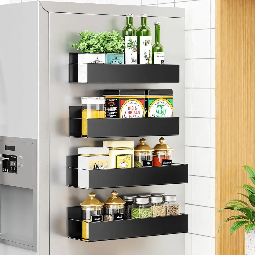 4 pack Magnetic Fridge Spice Rack - Home & Garden > Storage