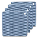 4 Pack Multi Purpose Silicone Insulation Mat Heat-Resistant Dishes Pads(Light Blue) - Home & Garden > Kitchenware