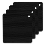 4 Pack Multi Purpose Silicone Insulation Mat Heat-Resistant Dishes Pads(Black) - Home & Garden > Kitchenware