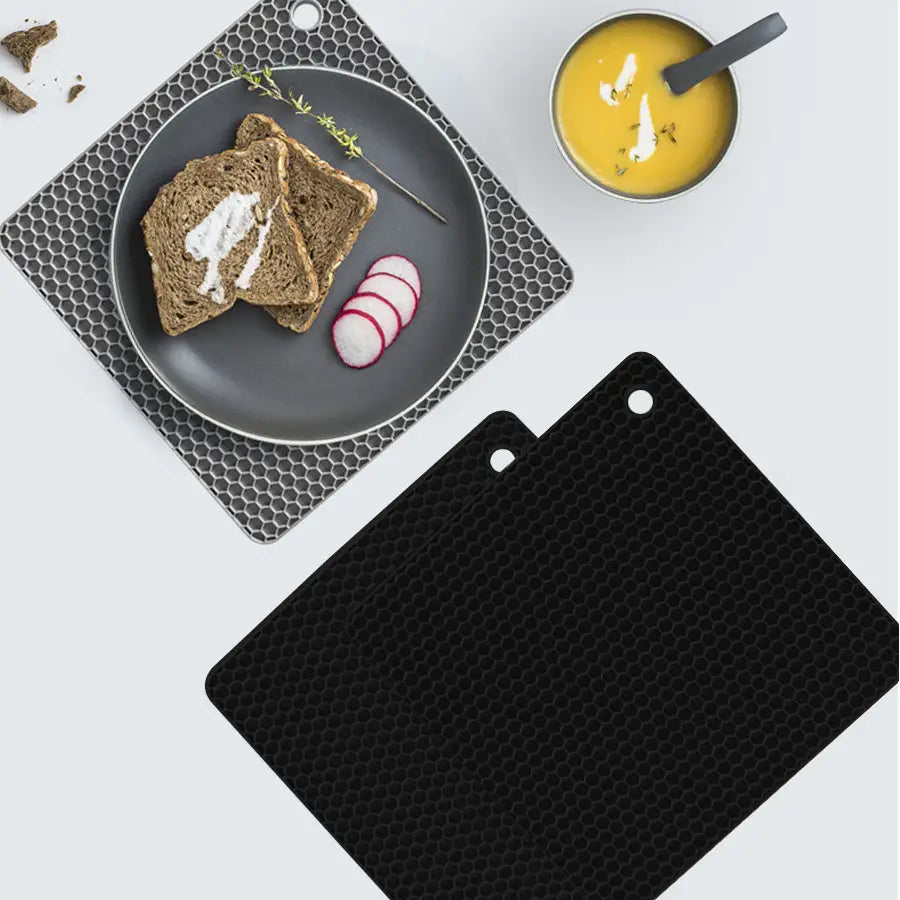 4 Pack Multi Purpose Silicone Insulation Mat Heat-Resistant Dishes Pads(Grey) - Home & Garden > Kitchenware