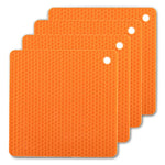 4 Pack Multi Purpose Silicone Insulation Mat Heat-Resistant Dishes Pads(Orange) - Home & Garden > Kitchenware