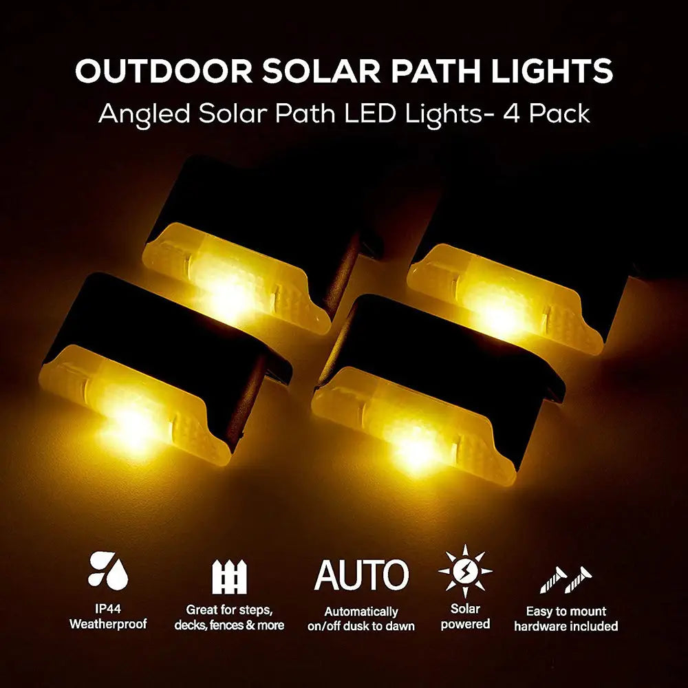 4 Pack SolarPower Deck Lights Outdoor Step Lights Waterproof LED lights - Home & Garden > Garden Lights