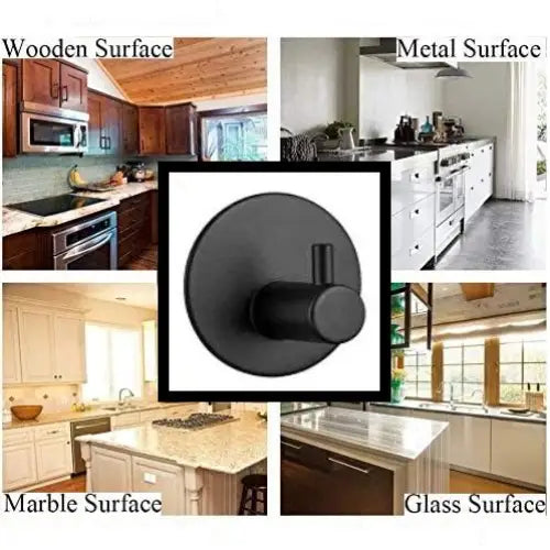 4 Pack Stainless Steel self-Adhesive Wall Hook for Bathroom and Kitchen - Home & Garden > DIY > Kitchen & Bathroom DIY