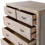 4 Pcs Bedroom Suite Oak Wood Plywood Veneer White Washed Finish in Queen Size - Furniture > Bedroom > Dressers