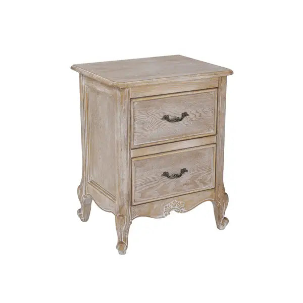 4 Pcs Bedroom Suite Oak Wood Plywood Veneer White Washed Finish in Queen Size - Furniture > Bedroom > Dressers