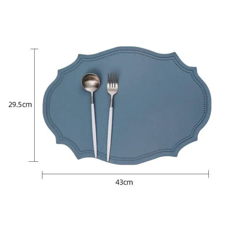 4 pcs Retro Faux Leather Placemat - Waterproof & Oil-Proof Dining Table Mat (Bean Green) - Home & Garden > Kitchenware