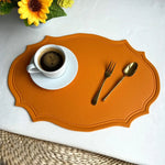 4 pcs Retro Faux Leather Placemat - Waterproof & Oil-Proof Dining Table Mat (Yellow) - Home & Garden > Kitchenware >