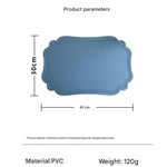 4 pcs Retro Faux Leather Placemat - Waterproof & Oil-Proof Dining Table Mat (Light blue) - Home & Garden > Kitchenware