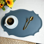 4 pcs Retro Faux Leather Placemat - Waterproof & Oil-Proof Dining Table Mat (Light blue) - Home & Garden > Kitchenware