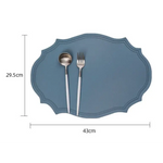 4 pcs Retro Faux Leather Placemat - Waterproof & Oil-Proof Dining Table Mat (Light blue) - Home & Garden > Kitchenware