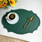 4 pcs Retro Faux Leather Placemat - Waterproof & Oil-Proof Dining Table Mat (Dark green) - Home & Garden > Kitchenware