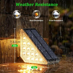 4 Pcs White Bright 14-LED Solar Powered Step Lights - Automatic Outdoor Waterproof Illumination for Stairs Deck Pathway