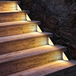 4 Pcs White Bright 14-LED Solar Powered Step Lights - Automatic Outdoor Waterproof Illumination for Stairs Deck Pathway