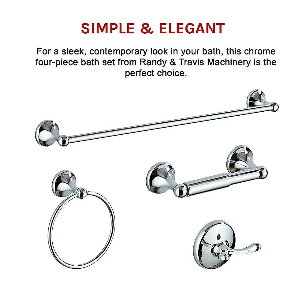4 Piece Towel Bar Set Bath Accessories Bathroom Hardware - Home & Garden > DIY > Kitchen & Bathroom DIY