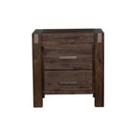 4 Pieces Bedroom Suite in Solid Wood Veneered Acacia Construction Timber Slat Queen Size Chocolate Colour Bed Bedside