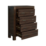 4 Pieces Bedroom Suite in Solid Wood Veneered Acacia Construction Timber Slat Queen Size Chocolate Colour Bed Bedside