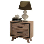 4 Pieces Bedroom Suite King Size Silver Brush in Acacia Wood Construction Bed Bedside Table & Tallboy - Furniture >