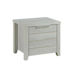 4 Pieces Bedroom Suite Natural Wood Like MDF Structure Queen Size White Ash Colour Bed Bedside Table & Tallboy