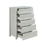 4 Pieces Bedroom Suite Natural Wood Like MDF Structure Queen Size White Ash Colour Bed Bedside Table & Tallboy