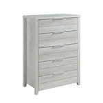 4 Pieces Bedroom Suite Natural Wood Like MDF Structure Queen Size White Ash Colour Bed Bedside Table & Tallboy