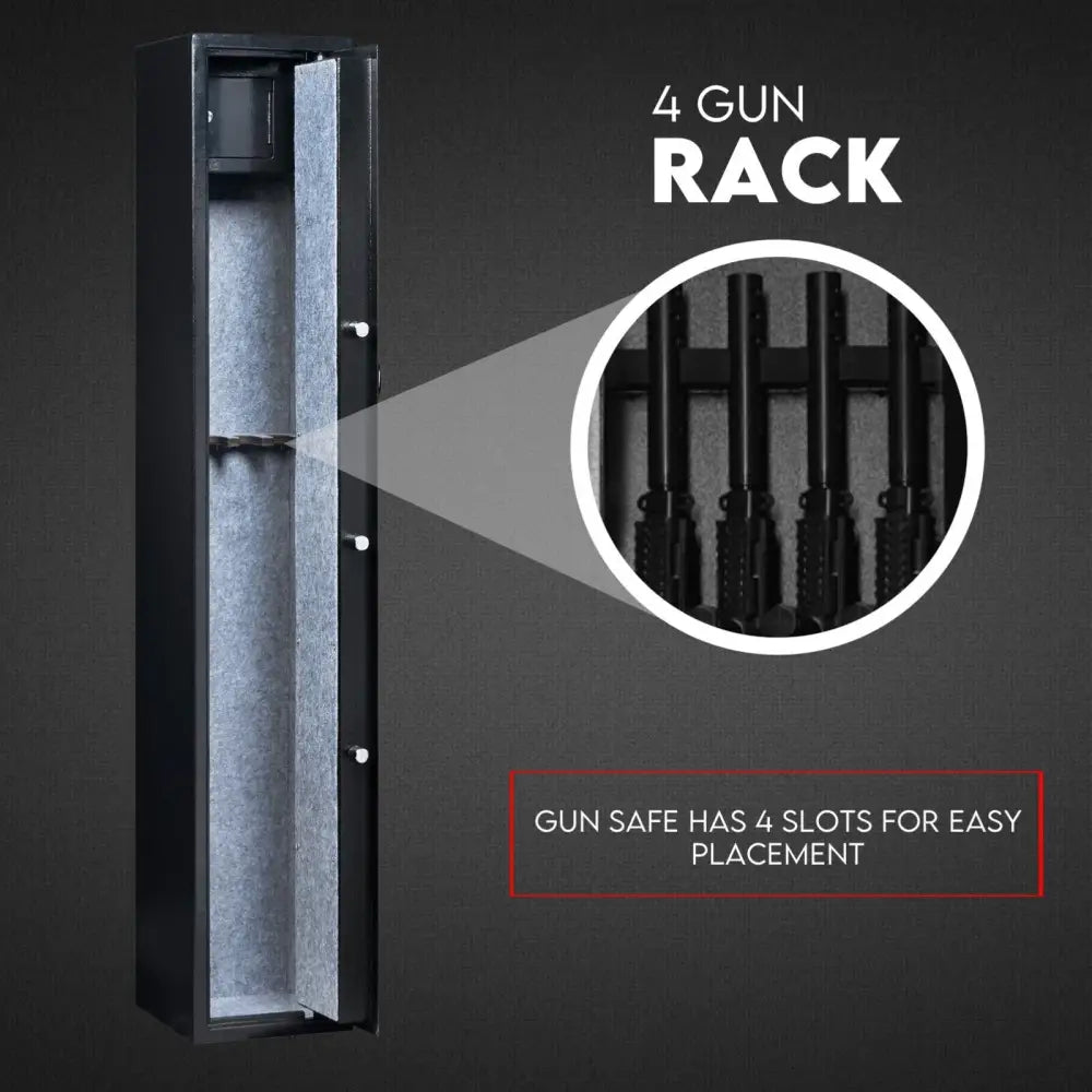 4 Rifle Gun Safe Iron Heavy Duty Firearm Security Digital Lockbox Premium CAT A + B - Home & Garden > Storage