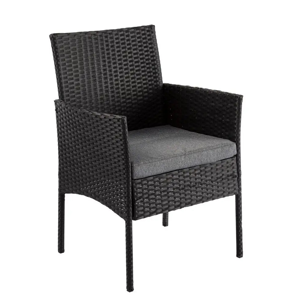 4 Seater Wicker Outdoor Lounge Set - Black - Furniture > Outdoor