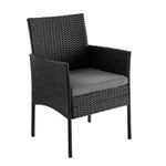 4 Seater Wicker Outdoor Lounge Set - Black - Furniture > Outdoor
