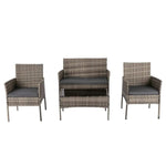 4 Seater Wicker Outdoor Lounge Set - Mixed Grey - Furniture > Outdoor