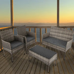 4 Seater Wicker Outdoor Lounge Set - Mixed Grey - Furniture > Outdoor