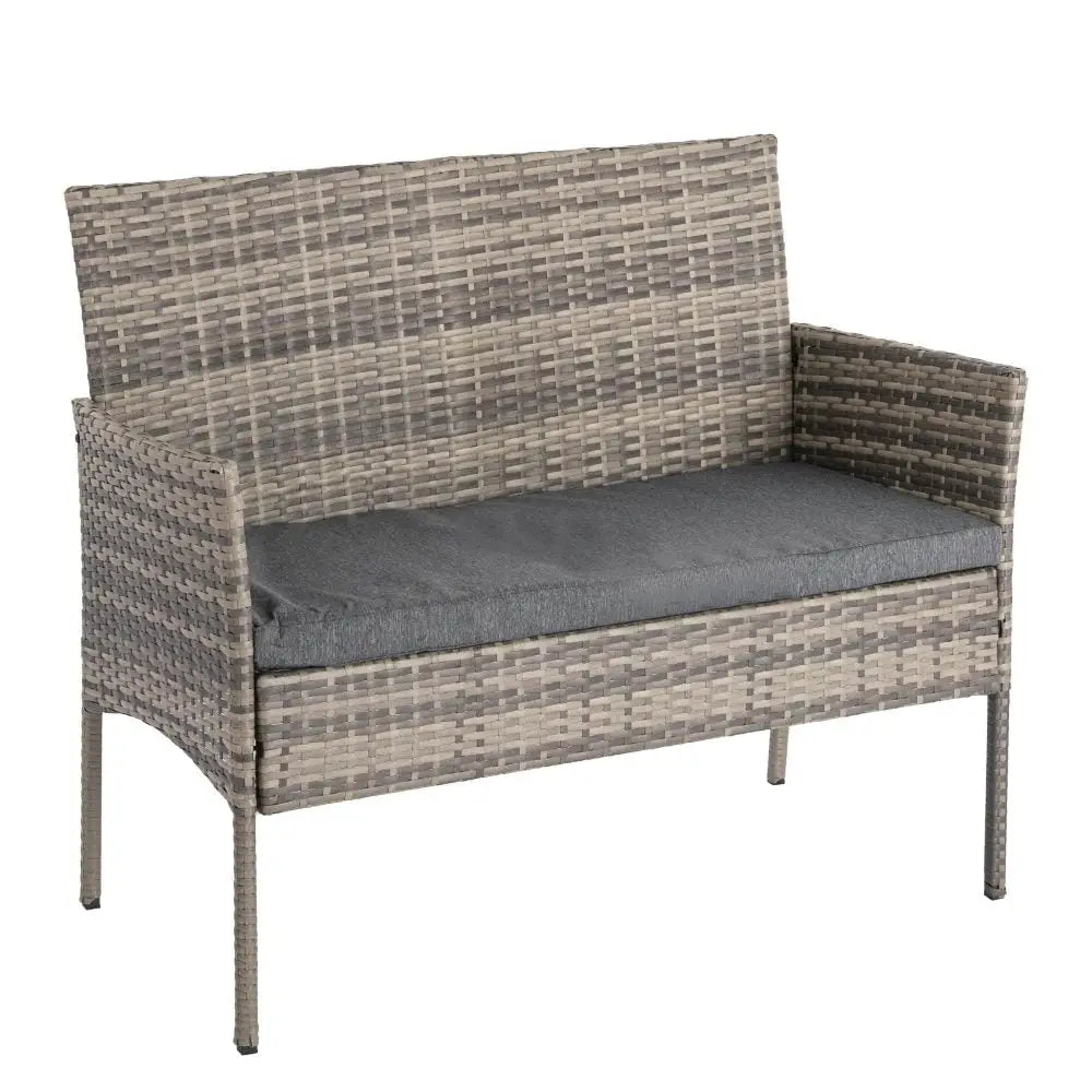 4 Seater Wicker Outdoor Lounge Set - Mixed Grey - Furniture > Outdoor