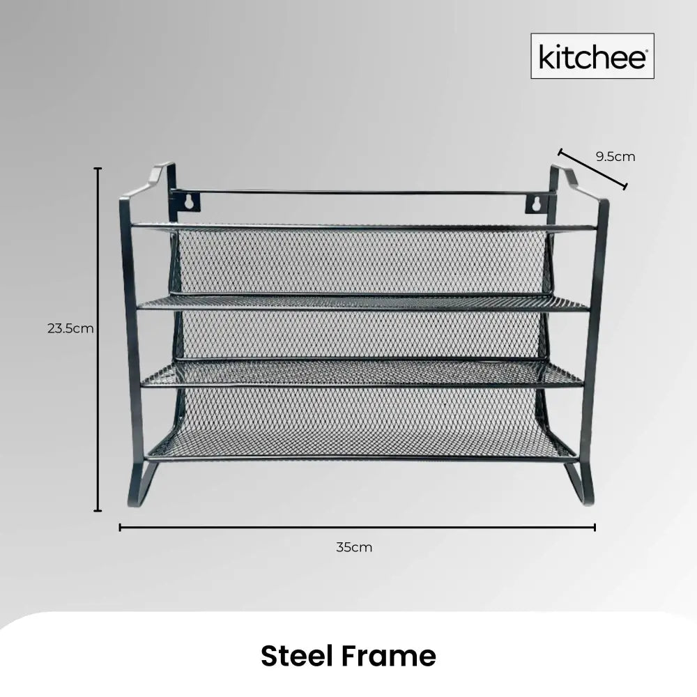 4 Tier Metal Spice Rack - Kitchen Pantry Herb Storage Organiser - Home & Garden > Kitchenware > Food Storage