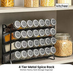 4 Tier Metal Spice Rack - Kitchen Pantry Herb Storage Organiser - Home & Garden > Kitchenware > Food Storage