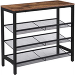 4-Tier Shoe Rack Industrial Shoe Organizer Storage Bench - Furniture > Living Room