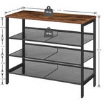 4-Tier Shoe Rack Industrial Shoe Organizer Storage Bench - Furniture > Living Room