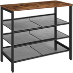 4-Tier Shoe Rack Industrial Shoe Organizer Storage Bench - Furniture > Living Room