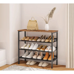 4-Tier Shoe Rack Industrial Shoe Organizer Storage Bench - Furniture > Living Room