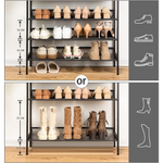 4-Tier Shoe Rack Industrial Shoe Organizer Storage Bench - Furniture > Living Room