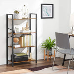 4-Tier Storage Rack with Steel Frame 120 cm High Rustic Brown and Black - Furniture > Living Room
