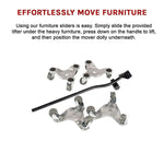 4 X All-purpose Dolly Metal Heavy Duty Furniture Mover Slider Set - Furniture > Office