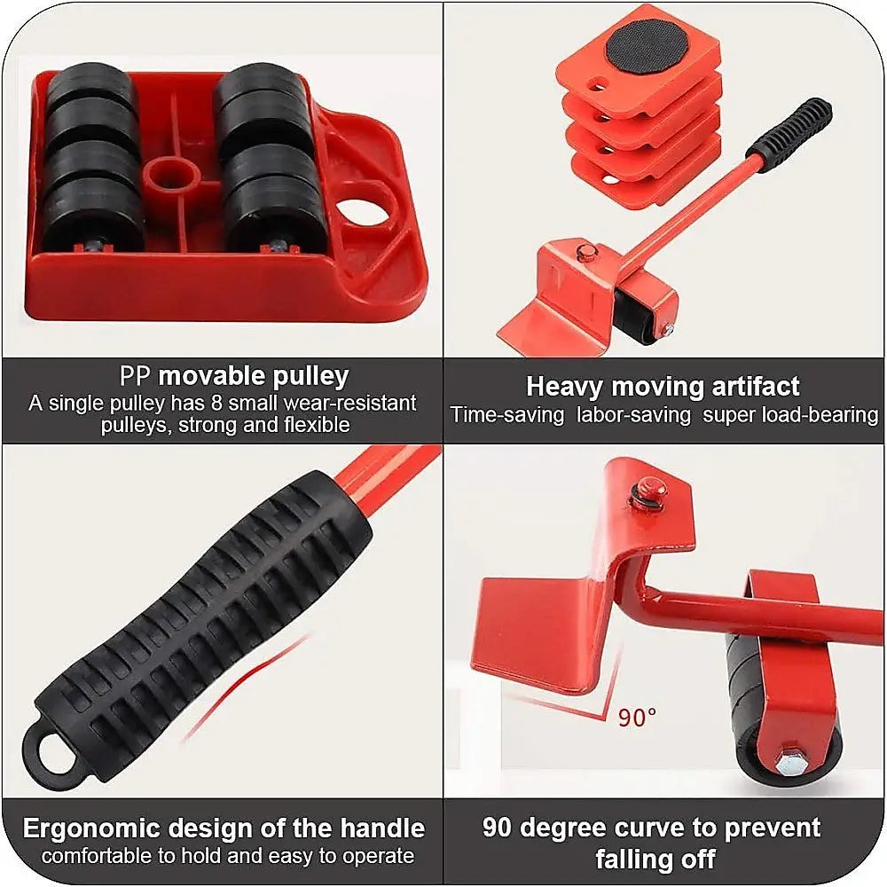 4 X All-purpose Dolly Plastic Heavy Duty Furniture Mover Slider Set - Furniture > Office