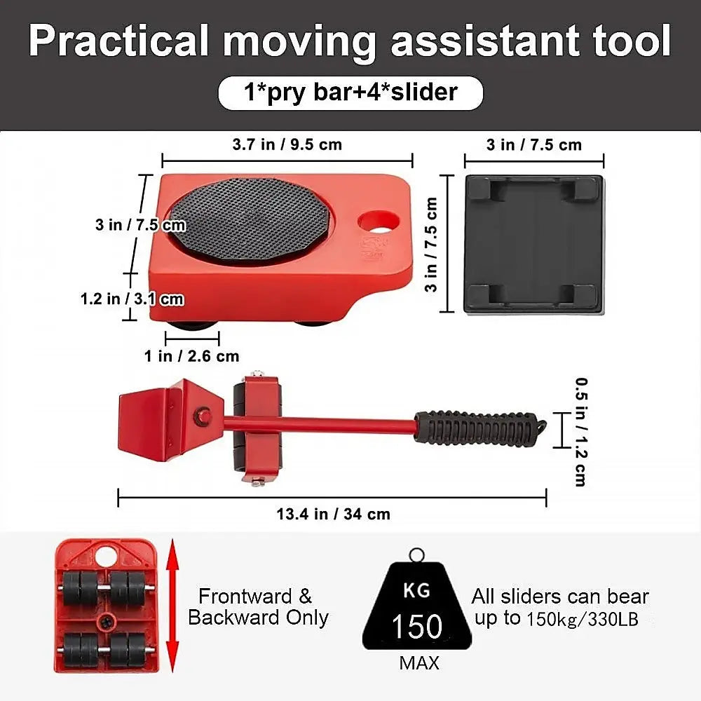 4 X All-purpose Dolly Plastic Heavy Duty Furniture Mover Slider Set - Furniture > Office