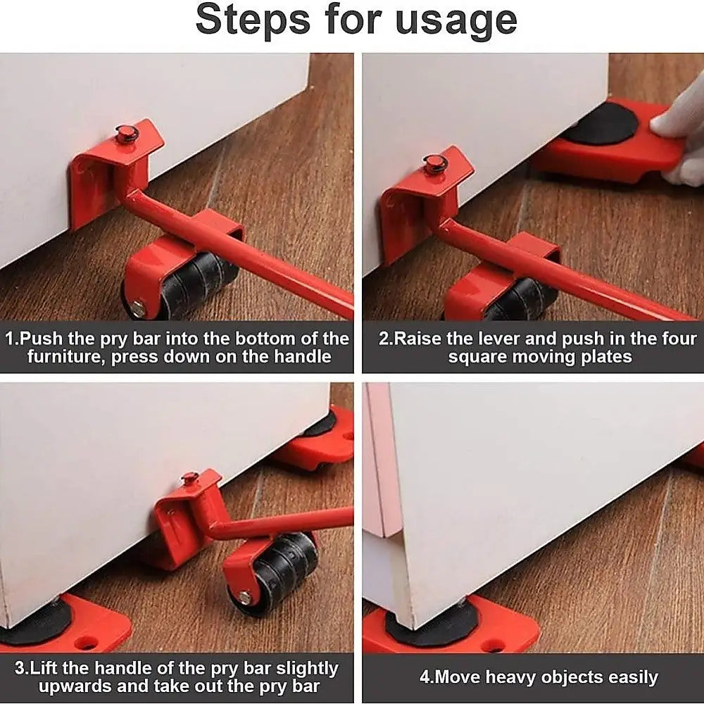4 X All-purpose Dolly Plastic Heavy Duty Furniture Mover Slider Set - Furniture > Office